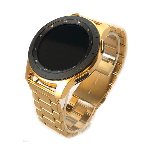 smart watch with gold band